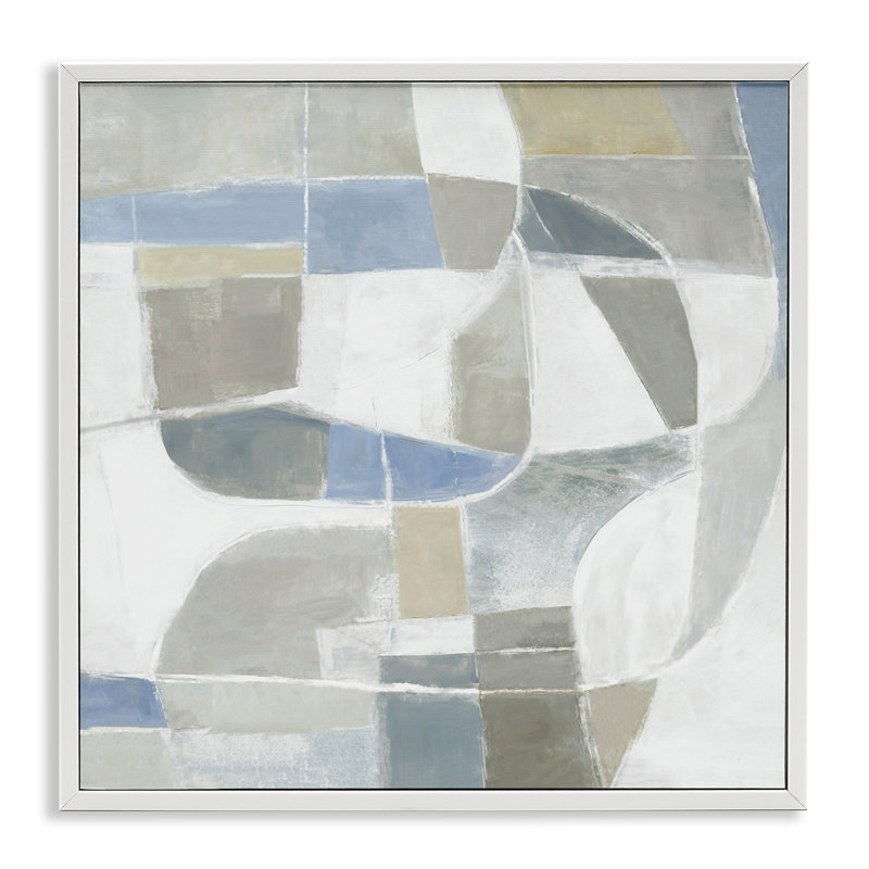 Giclée encadrée, conception par Hannah Dawson, H 12 po x l 12 po, Estampe numérique encadrée blanc bord de mer