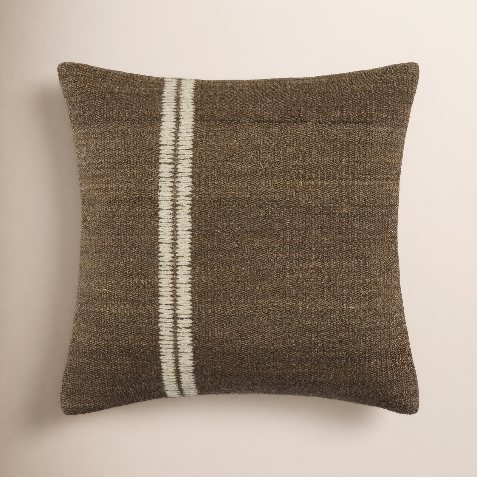 Jundah Accent Pillow, Square 22", Polyester, Dark Brown