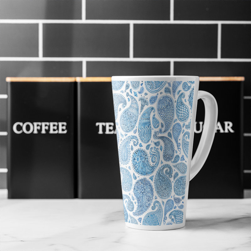 White Bo Ho World Latte Mug