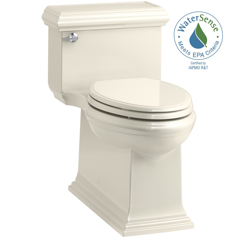 Memoirs Comfort Height 1.28 gpf One-piece Compact Elongated Toilet, Almond