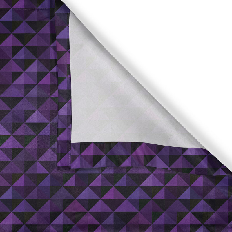 East Urban Home Geometric Grommet Curtain Decorative 2-Panel Window Drapes, 50", Purple Black, 50" W x 72" L