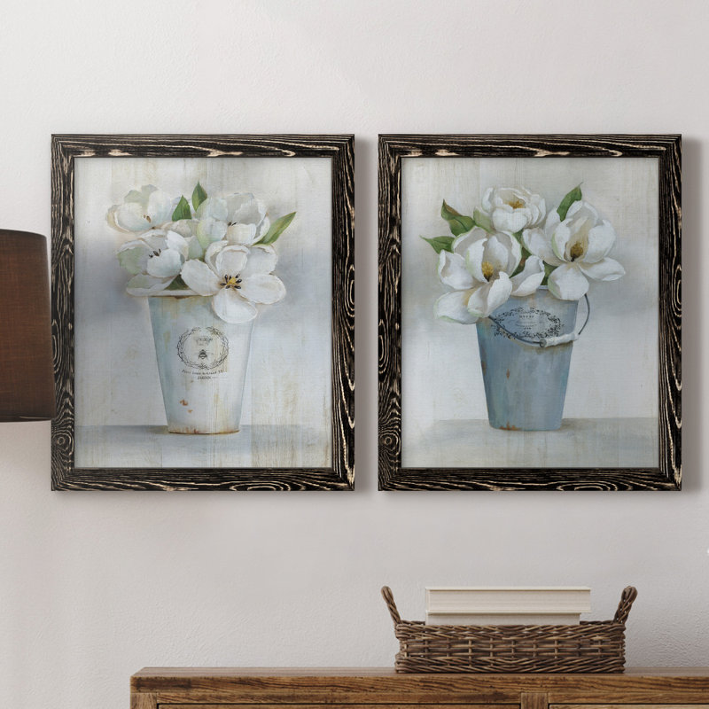 Fleuriste Francais I - ensemble de 2 reproductions d'art, H 20 po x l 17 po x P 1 po, H 31,5 po x l 47 po x P 1,5 po