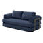 Canapé-lit convertible avec coussins, canapé-lit pliant et matelas futon pour le salon et la chambre à coucher, bleu-128896581