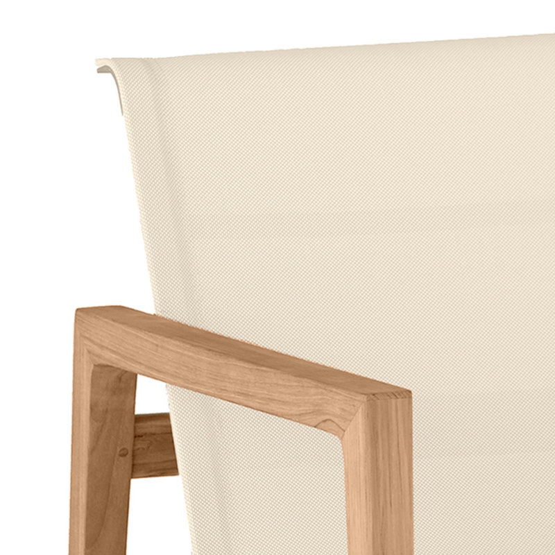 Chaise longue en teck Coast, Structure en teck naturel / toile