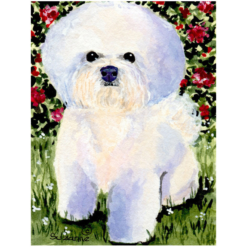 Drapeau de jardin 2 côtés bichon bichon frisé