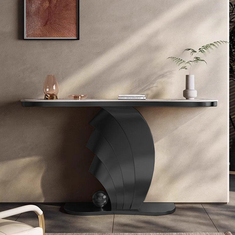 Console luxueuse haut de gamme de style italien, H 33,5 po x l 59 po x P 15,7 po, Noir