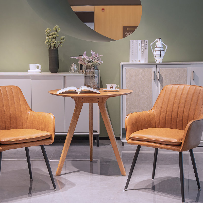 Ensemble de deux chaises de salle à manger modernes à dossier moyen avec pieds en métal et chaises rembourrées confortables pour divers espaces de vie