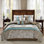 Ensemble d'édredon grand 7 pièces Caroline Blue Jacquard Caroline