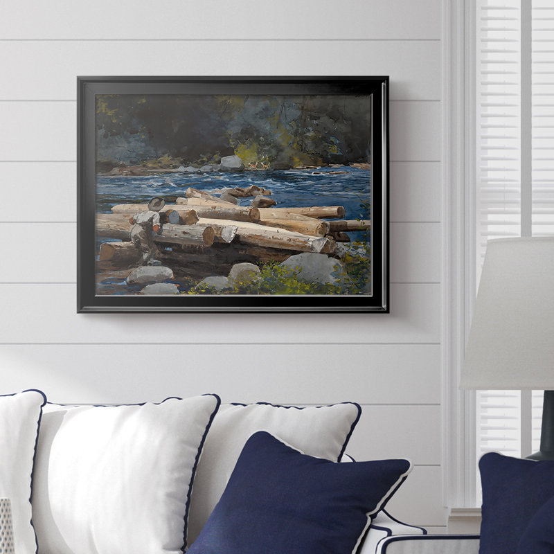 Hudson River, Logging-Winslow Homer, galerie tendue sur toile tendue, 1897, 18,5 x 24,5, Toile avec cadre, Noir