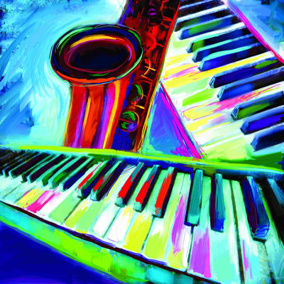 " Piano Power Painted " Painting Print