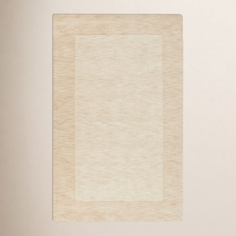 Tapis beige / crème en laine fabriqué à la main Dolma