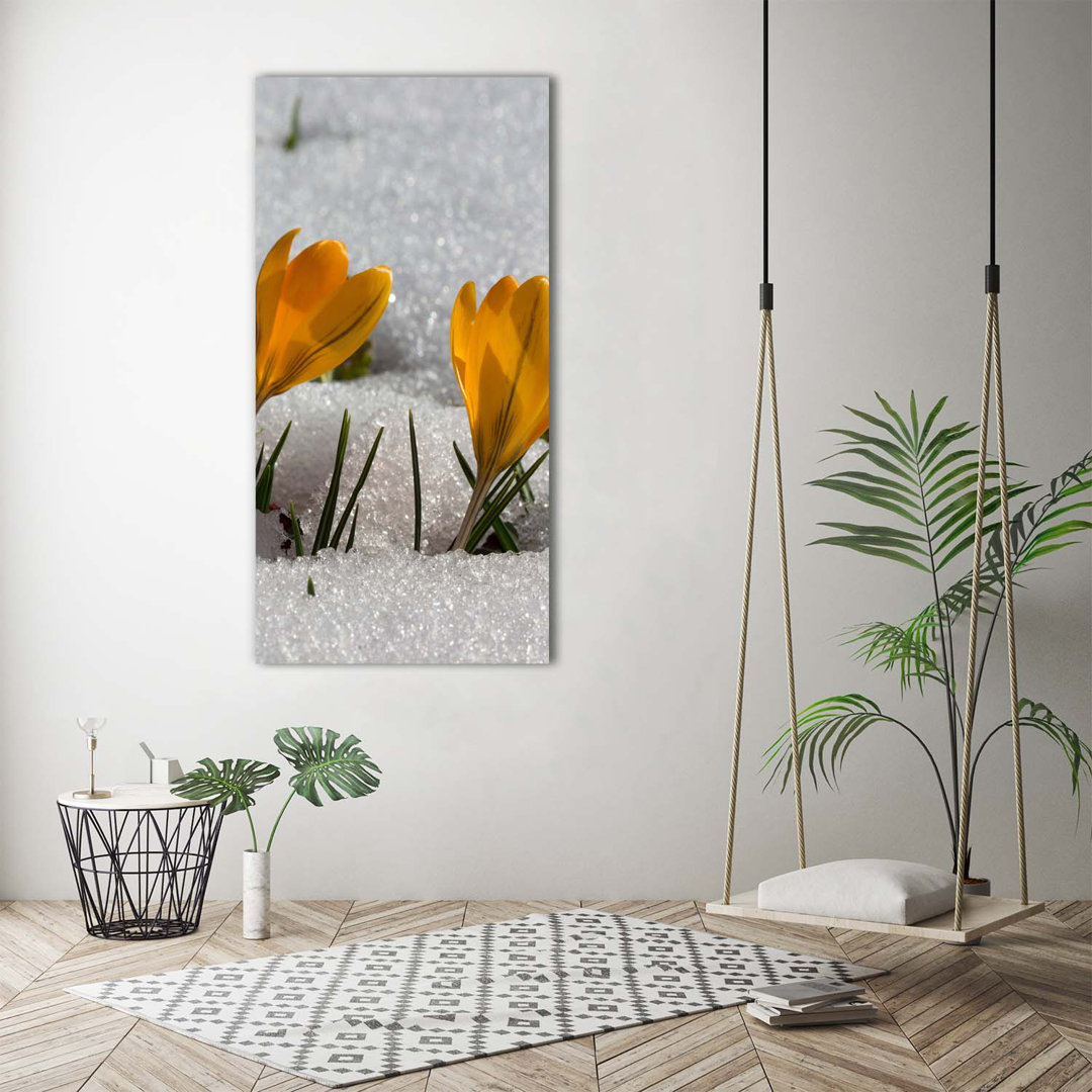 Gelbe Krokusse - Kunstdrucke auf Leinwand - Wrapped Canvas