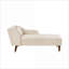Chaise longue pour le salon, revêtue de velours moderne | Beige | Velours