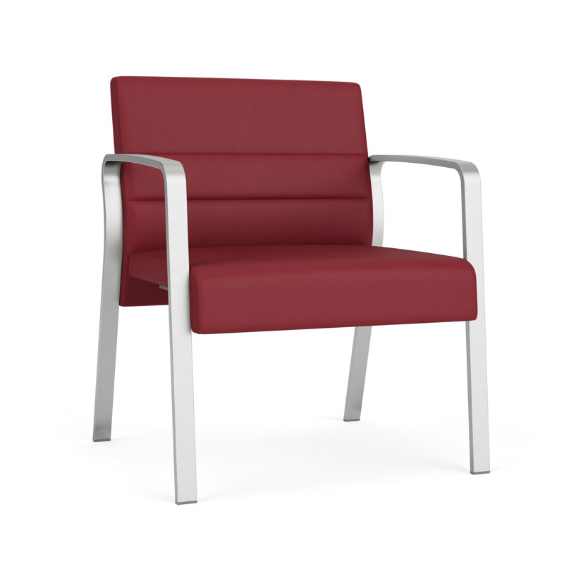 Chaise d'invité surdimensionnée Waterfall, Argent, Vinyle Patriot Plus Bordeaux