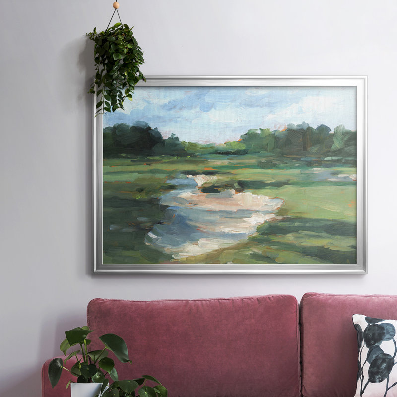 Golf Course Study I, reproduction d'art sur toile, H 30 po x l 44 po x P 1,5 po, Argent