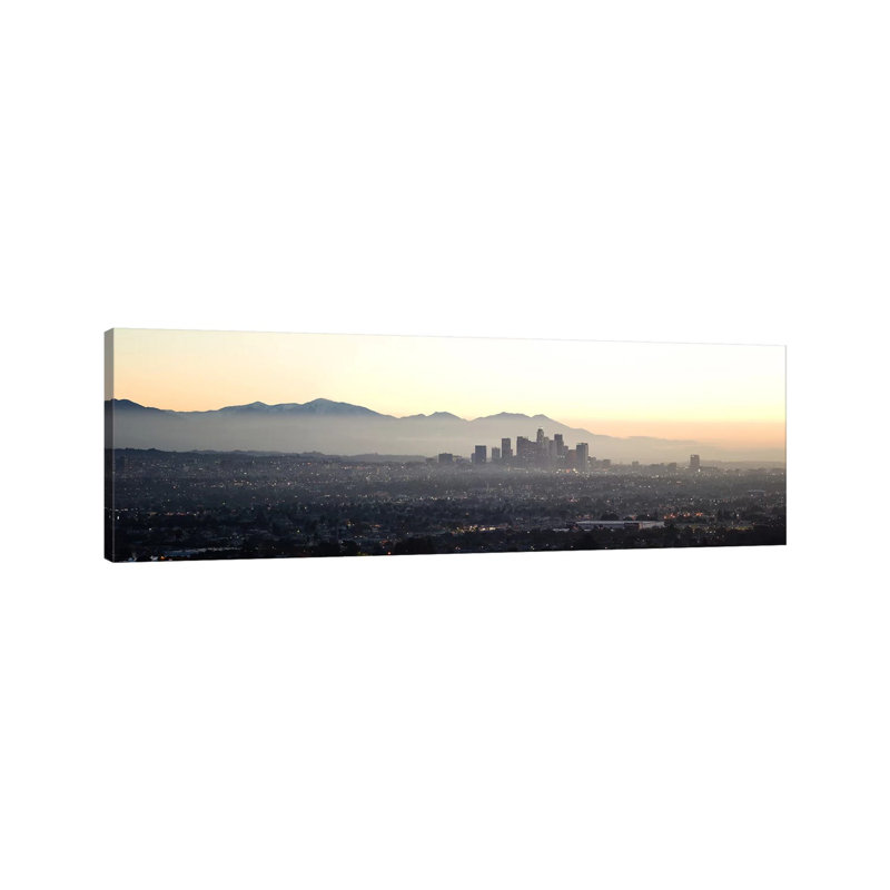 Aerial View Of A Cityscape, Los Angeles, California, USA by Panoramic Images - Wrapped Canvas Panoramic Print