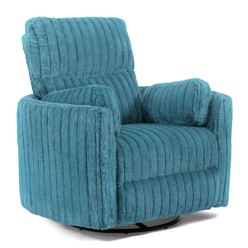 Fauteuil inclinable électrique pivotant Spinelli Chenille, Sarcelle