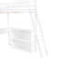 Lit mezzanine blanc avec construction, bureau, tablettes - longévité, tablettes et bureau en blanc, pratique et solide