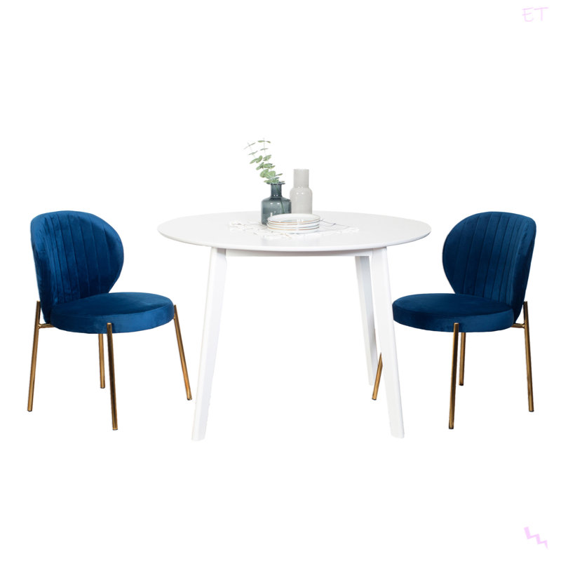 Ensemble de salle à manger Hearns, 3, Bleu / doré