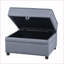 Repose-pieds contemporain en velours gris ardoise pour le salon | Bois | Rectangle