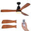 Ventilateur de plafond en bois moderne de 52 pouces avec lumières, 3 pales, moteur à courant continu silencieux, télécommande et contrôle d'application pour la chambre à coucher et le salon