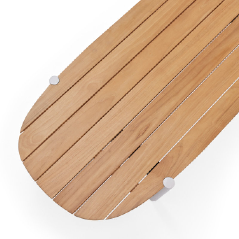Oval Teak Outdoor Coffee Table, Putty