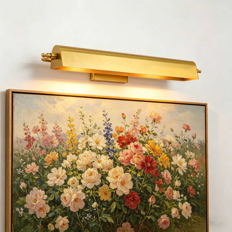 2 - Light Dimmable Hardwired Picture Light, Brushed Gold
