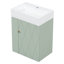 Meuble-lavabo mural moderne de 20 po avec lavabo en céramique et porte en diamant Loamridge-123817845