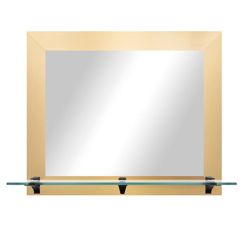 Beigenwald Flat Wall Mirror, Gold/Black Bracket