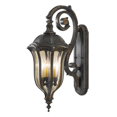 Carranza Walnut 4 - Bulb 76.2 cm H Hardwired Outdoor Wall Lantern
