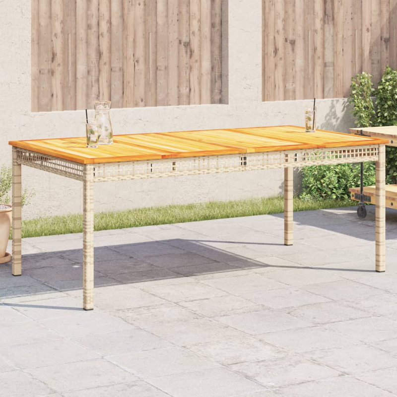 Swarthmore Metal Outdoor Dining Table , cm W cm D, Beige, 75cm H x 90cm W x 180cm D