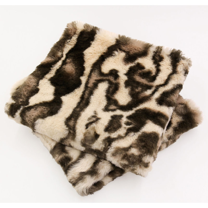 Animal Print Square Cushion Cover, Brown