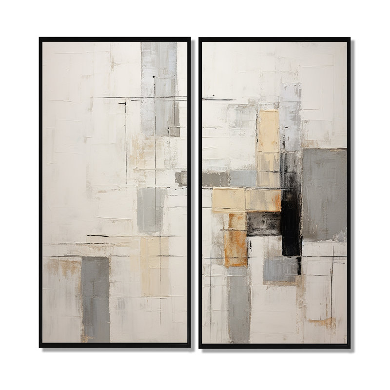 Minimalisme beige et noir scandinave - impressions sur toile scandinaves beiges, H 32 po x l 32 po, Noir