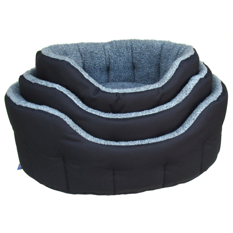 Comeau Polyester Pet Bed, Black/Grey, 24 H x 76 W x 64 D cm