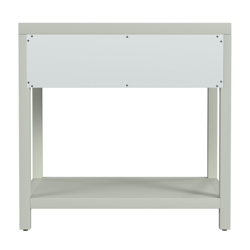 Nora 30 in. W Wood 1 Drawer Wide Nightstand with Shelf, Green