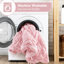 Édredon 3 pièces double / grand, édredon à motif floral texturé, broderie décontractée, douceur semblable au nuage, microfibre respirante, rose idée avec joli matelassage, accents à nouer, doux brossé-124265302-124265303