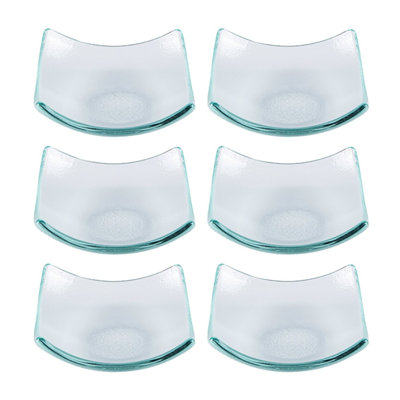 Glass Dinnerware 3.5" x 3.5" x h:1.25" 3 oz. Square Glass Ramekin (Set of 6)