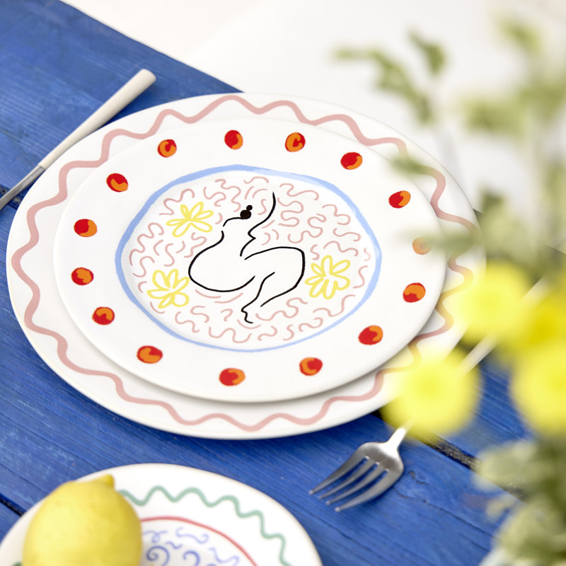 Summer Bliss Handmade Stoneware Salad/Dessert Plate