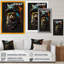 Art mural sur toile Cool Cat avec lunettes de soleil et chapeau IV-87340660-87340663