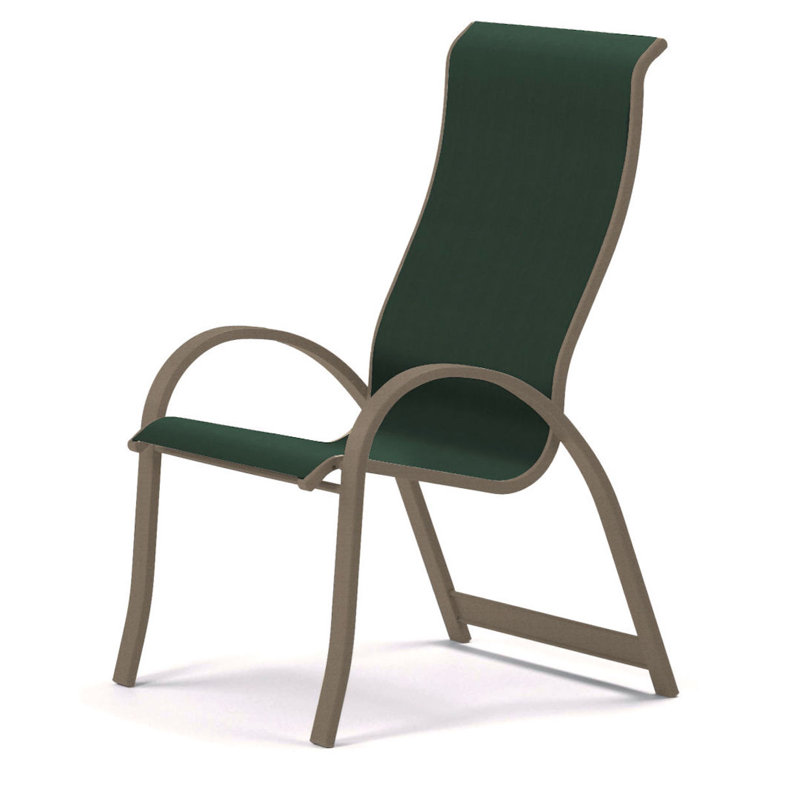 Chaise de patio empilable Hirotaka Supreme, Vert forêt 22D Sunbrella® vert, Désert texturé