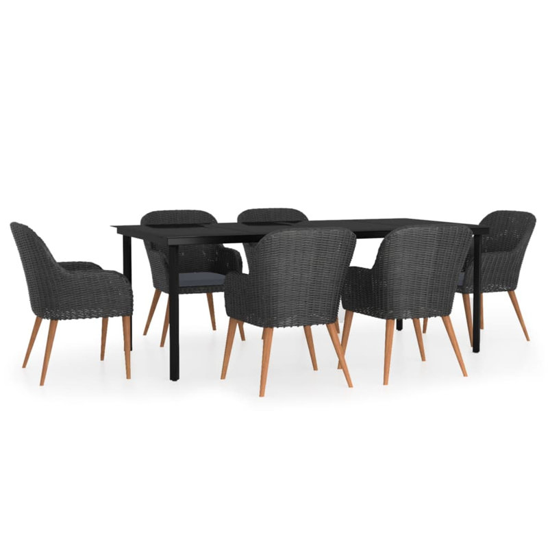 Jaicarious Dining Set, 29.1" H x 31.5" W x 31.5" D, Black, 4