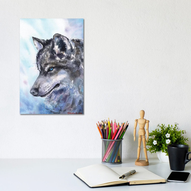 Wolf by George Dyachenko - Wrapped Canvas Print, 20.32 cm H x 30.48 cm W
