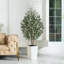 Adcock Faux Olive Tree with UV Protection, 2 Natural Tree Trunks, Large Decorative Potted Olive Tree-89410998-89410992