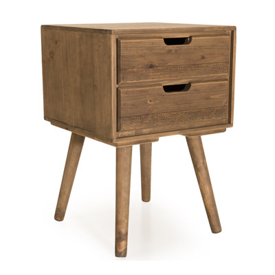 Caskey 40cm W Solid + Manufactured Wood Bedside Table
