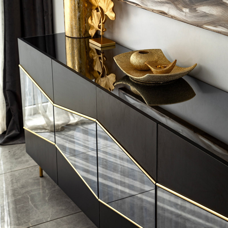 Neostill 80cm Console Table, Black Fume