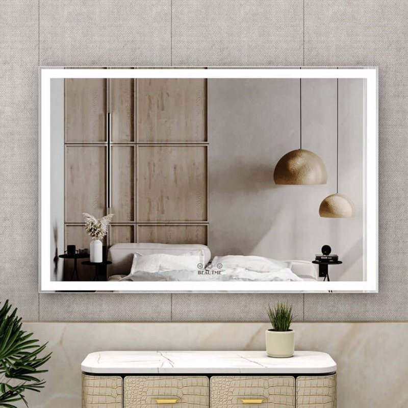 60x40 Inch Silver Aluminum LED Bathroom Vanity Mirror
