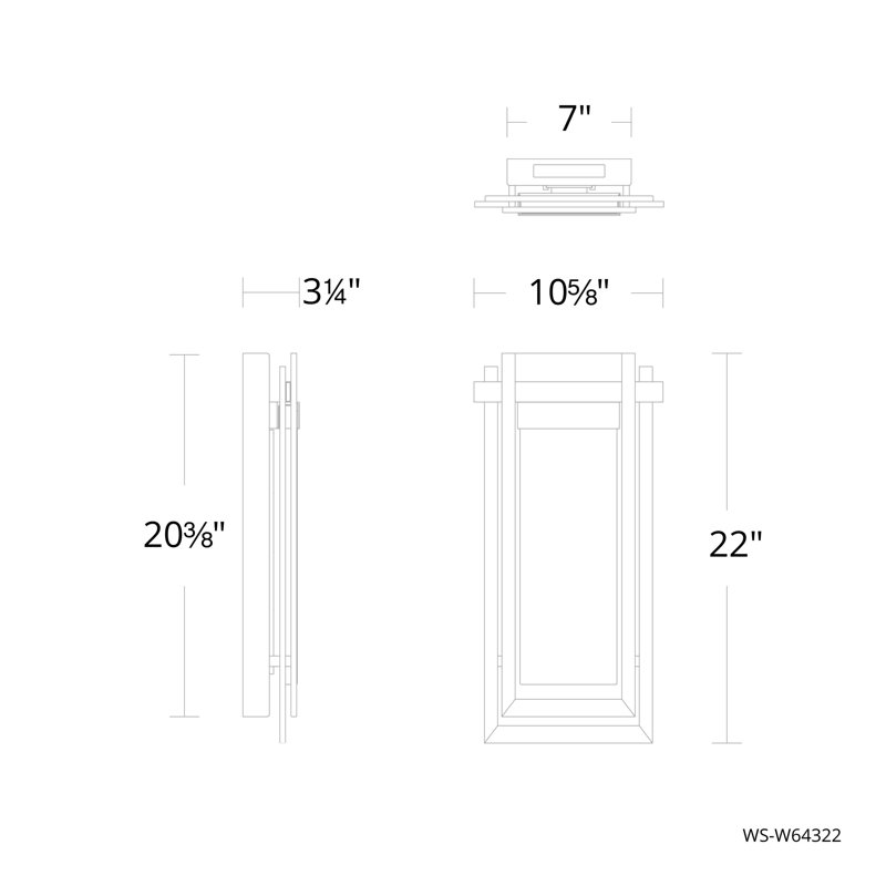 Haze Aluminum LED Wall Light, 22" H x 10.63" W x 3.25" D
