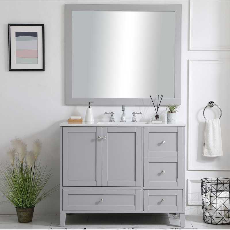Ensemble de meuble-lavabo simple 42 po Selma, Gris