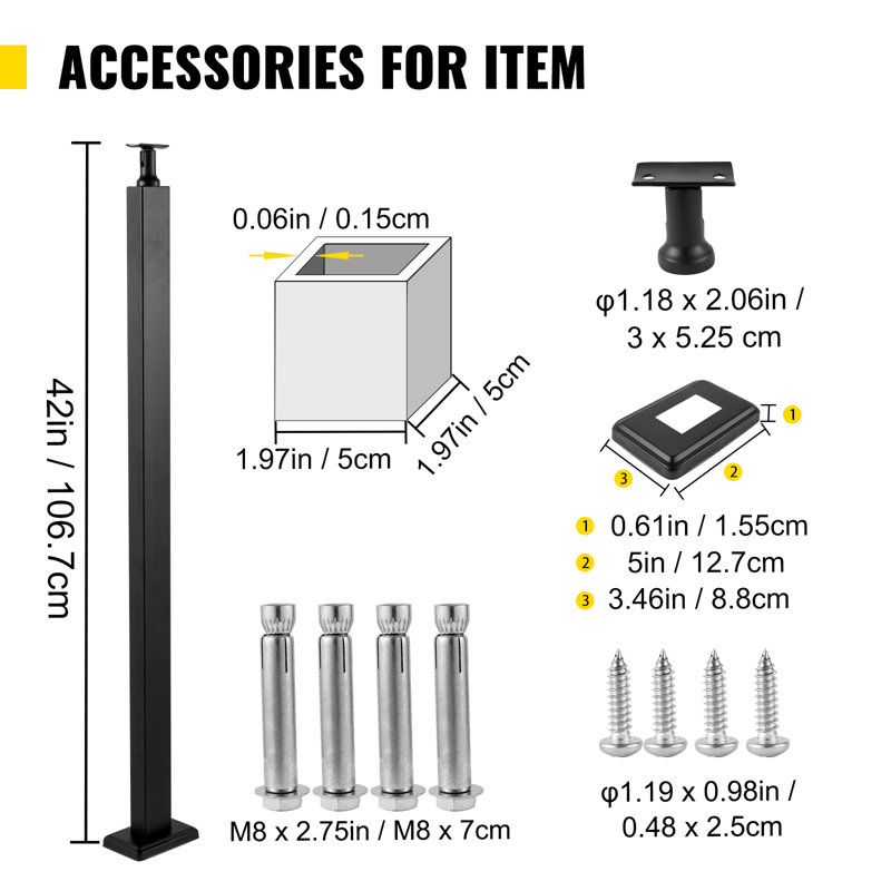 Stair Rod Set, Black
