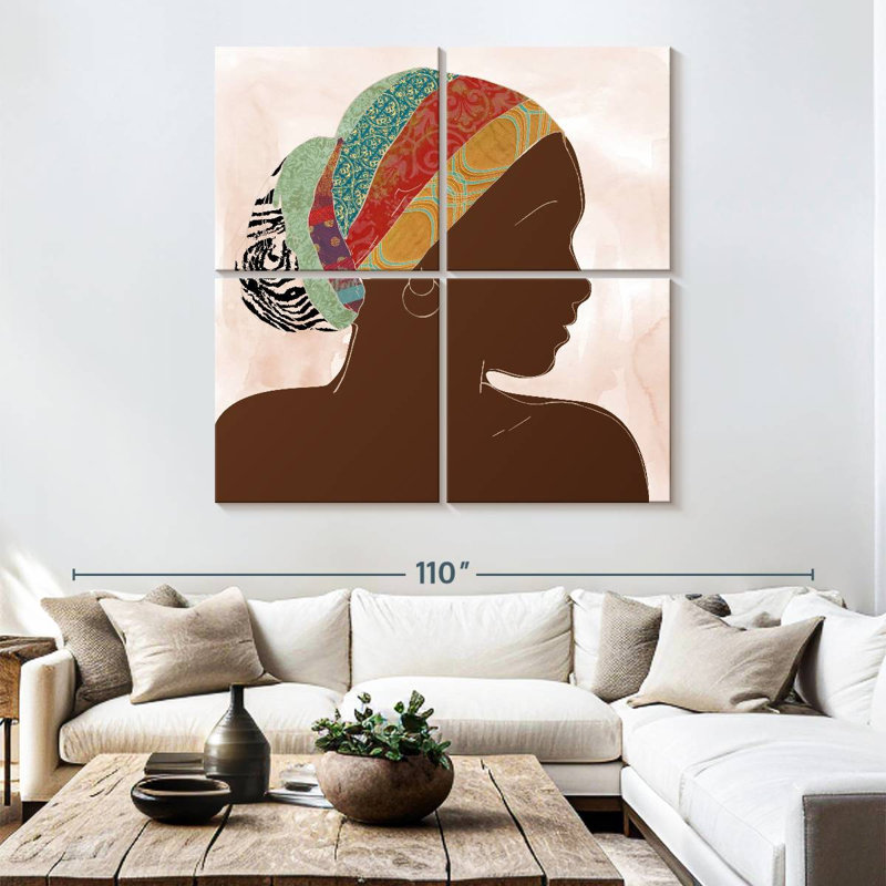 Portrait africain Leisha I, H 74 po x l 74 po
